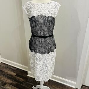 The Limited Scandal Collection Dress 6 Lace Black White Fitted NWT (A0126)